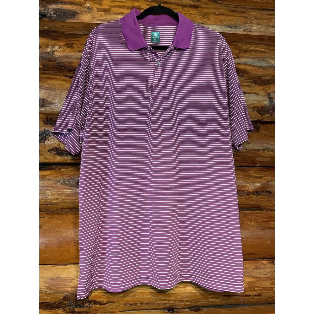 Pro Tour Air Play Mens Polo Golf Shirt‎ Purple Short Sleeve Size XL